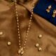 Pearl Chain Necklace & Earring Set with Teardrop Kundan Pendant